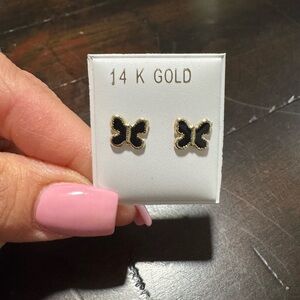 14K Gold Butterfly Earrings